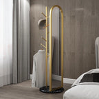 Kelva Clothes hanger with Floor mirror and marble base