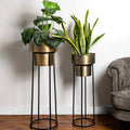Indoor Metal Planters, Set of 2 - Antique