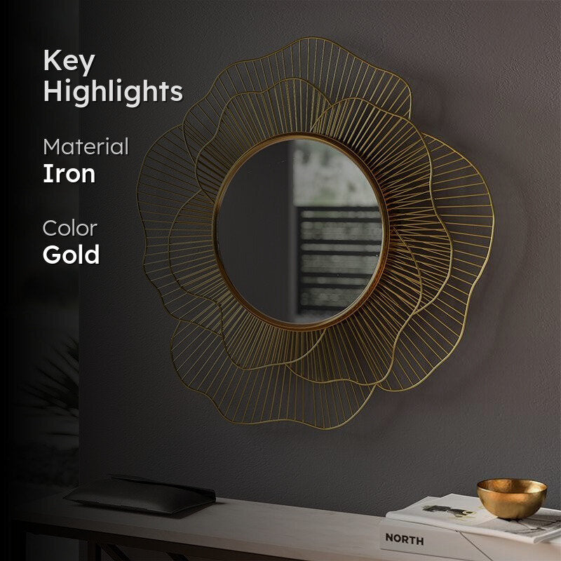 Metal Sunflower Mirror