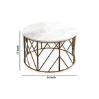 Luxury Metal Designer Center Table with White Marble